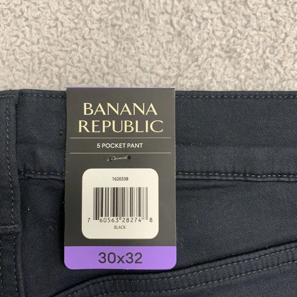 Banana Republic Men's 30x32 Black 5-Pocket Pants Cotton-Blend G1922